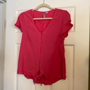 Pink Button up short sleeve